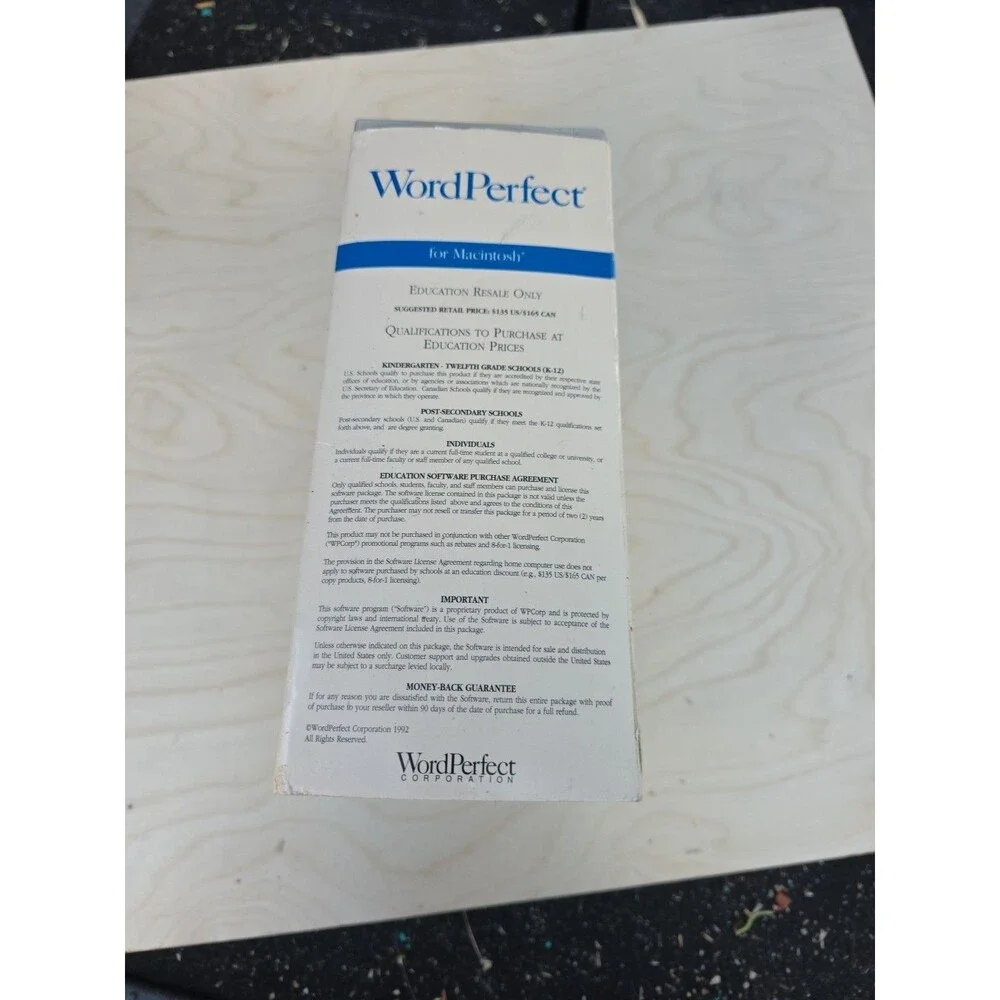 Vintage Word Perfect For Macintosh Version 2.1 Text And Graphics Word Processor